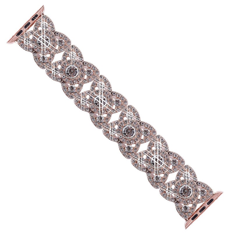 VIQIV Bling Bands for Compatible with Apple Watch 38mm 40mm 41mm 42mm(Series 10) Iwatch Series 11 10 9 8 7 6 5 4 3 2 SE SE2, Diamond Rhinestone Stainless Steel Metal Bracelet Wristband Strap for Women Rose Gold - Image 4